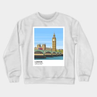 London, Big Ben and Westminster Bridge Crewneck Sweatshirt